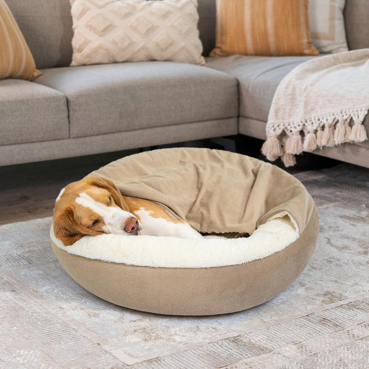 Cat & Dog Cuddler Bed - Wheat Ilan