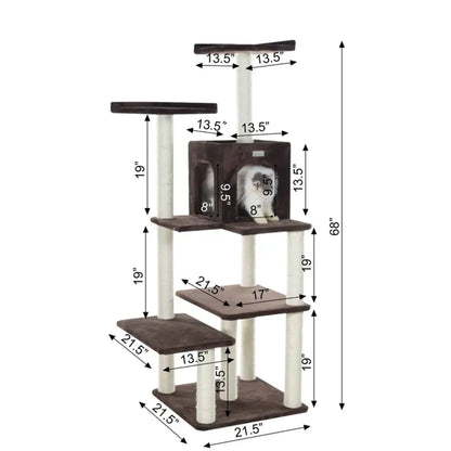 Multi-Level Cat Tower - Coffee Brown