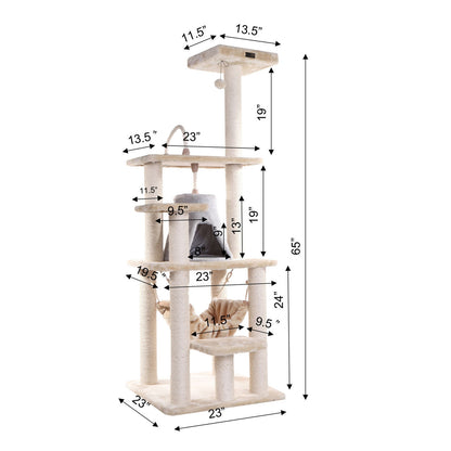 Cat Tree With Hammock - Playhouse