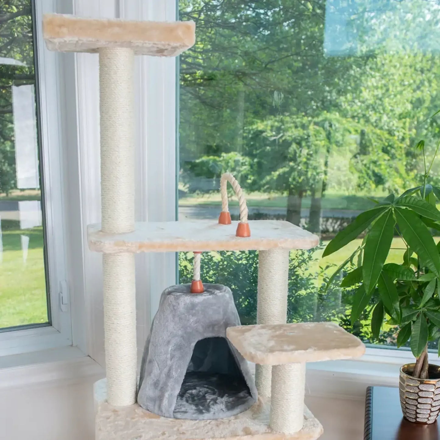 Cat Tree With Hammock - Playhouse