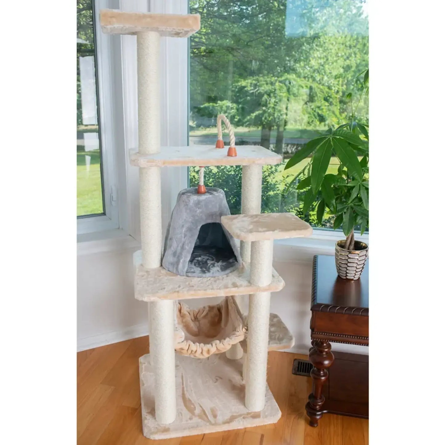 Cat Tree With Hammock - Playhouse