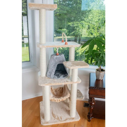 Cat Tree With Hammock - Playhouse