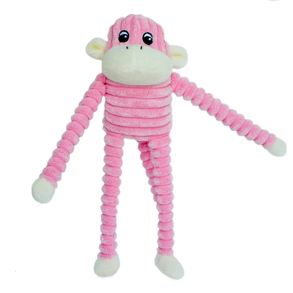 Spencer Crinkle Monkey Pink Plush