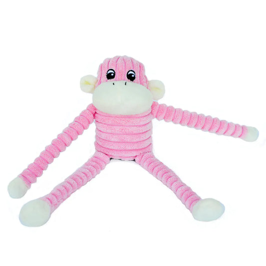 Spencer Crinkle Monkey Pink Plush