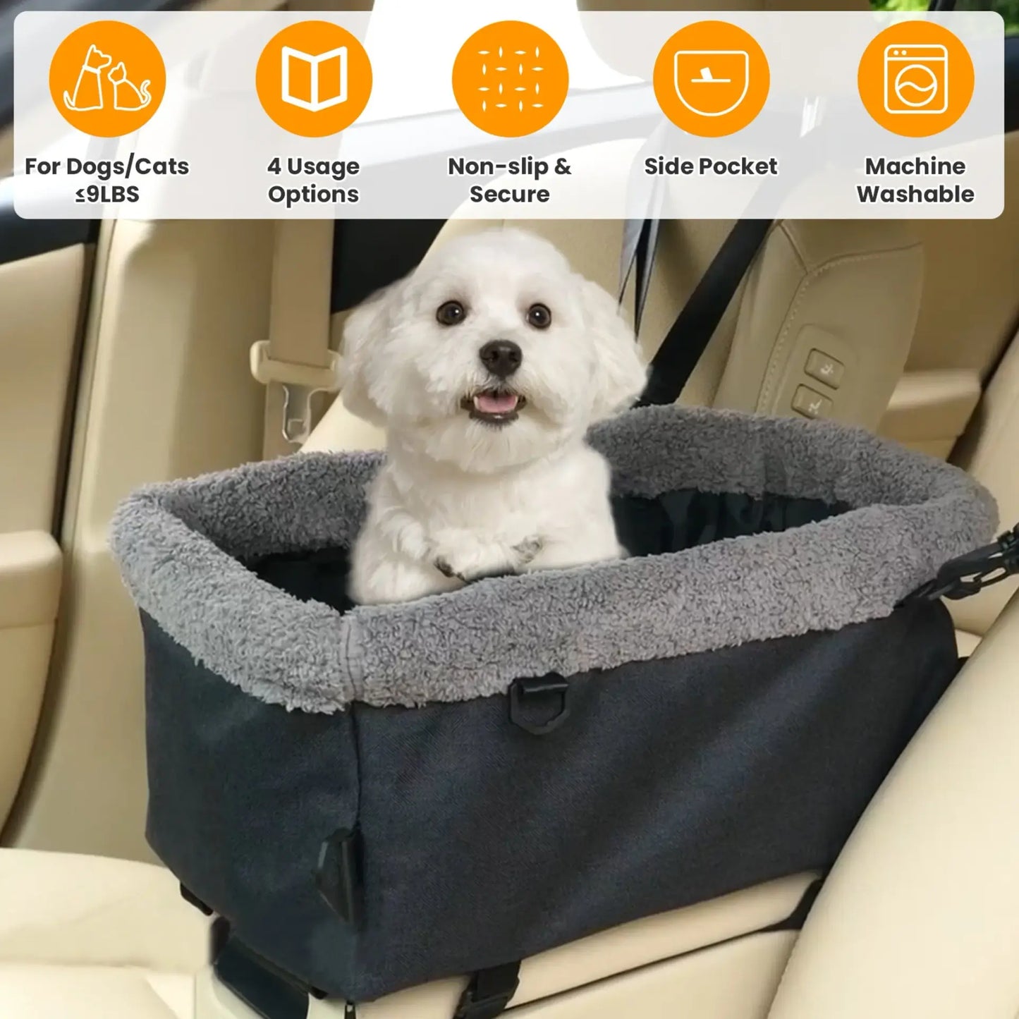 Small Dog Car Seat with Harness