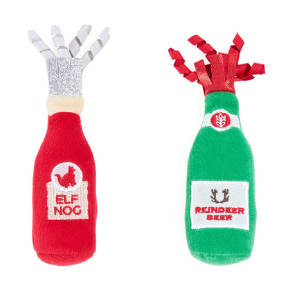Reindeer Beer & Elf Nog 2pk Cat Plush
