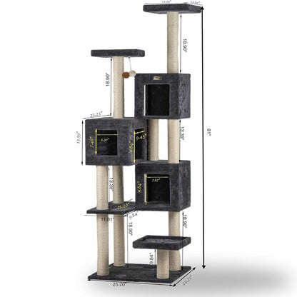 Multi-Level Cat Tower - Griant Real Wood