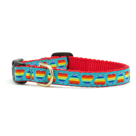 Rainbow Hearts Dog Collar