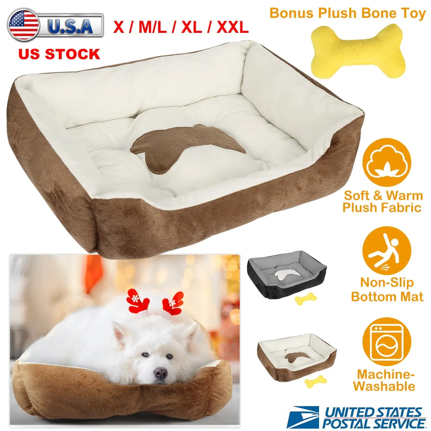 Rectangle Soft Warm Fleece Bed