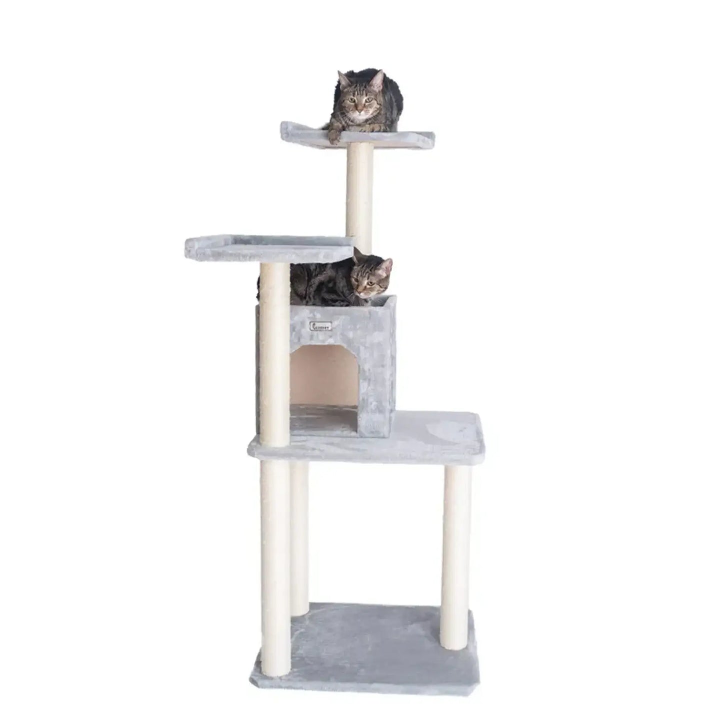 Two-Door Cat Tower - Gray Condo