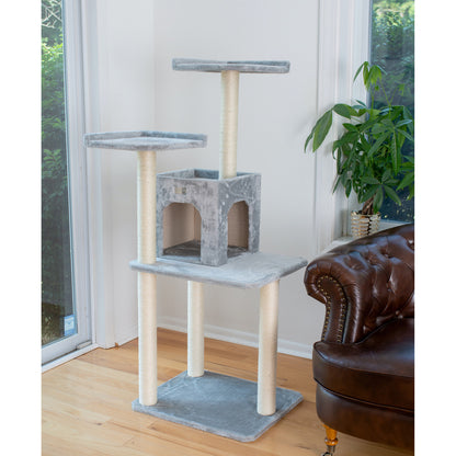 Two-Door Cat Tower - Gray Condo